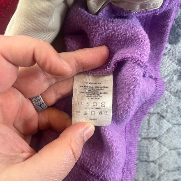 Lands End Purple Sweater Fleece Full Zip Jacket Mock Neck Womens Medium 10-12 - Picture 4 of 7